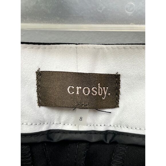 CROSBY‎ Cropped pants womens size 8 black patterned Textured - Picture 10 of 10